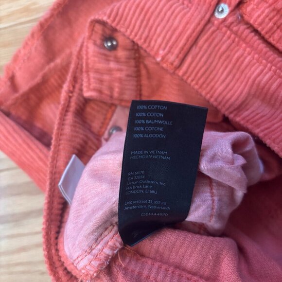 BDG Urban Outfitters Womens Coral/Orange Corduroy High Waist Shorts Size 25 - Picture 7 of 8